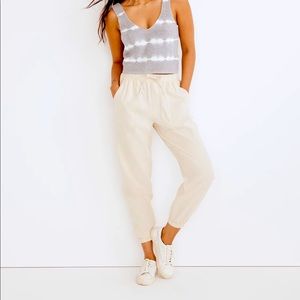 Hemp-Cotton Pull-On High-Rise Jogger Pants